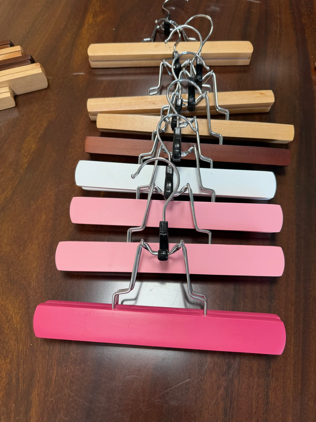 Clip hangers displayed in different colors