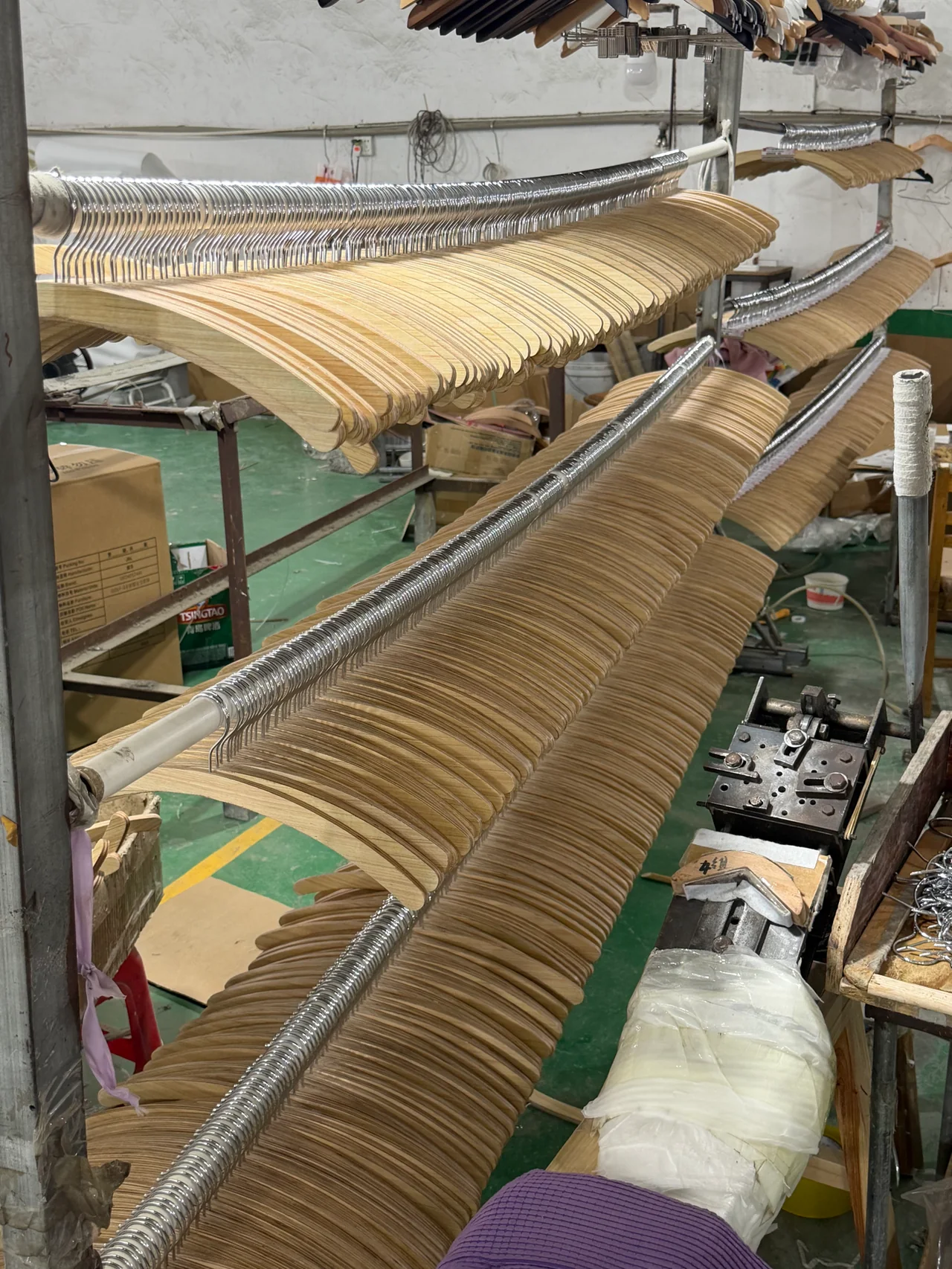 Hangers grouped together before packing